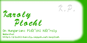 karoly plochl business card